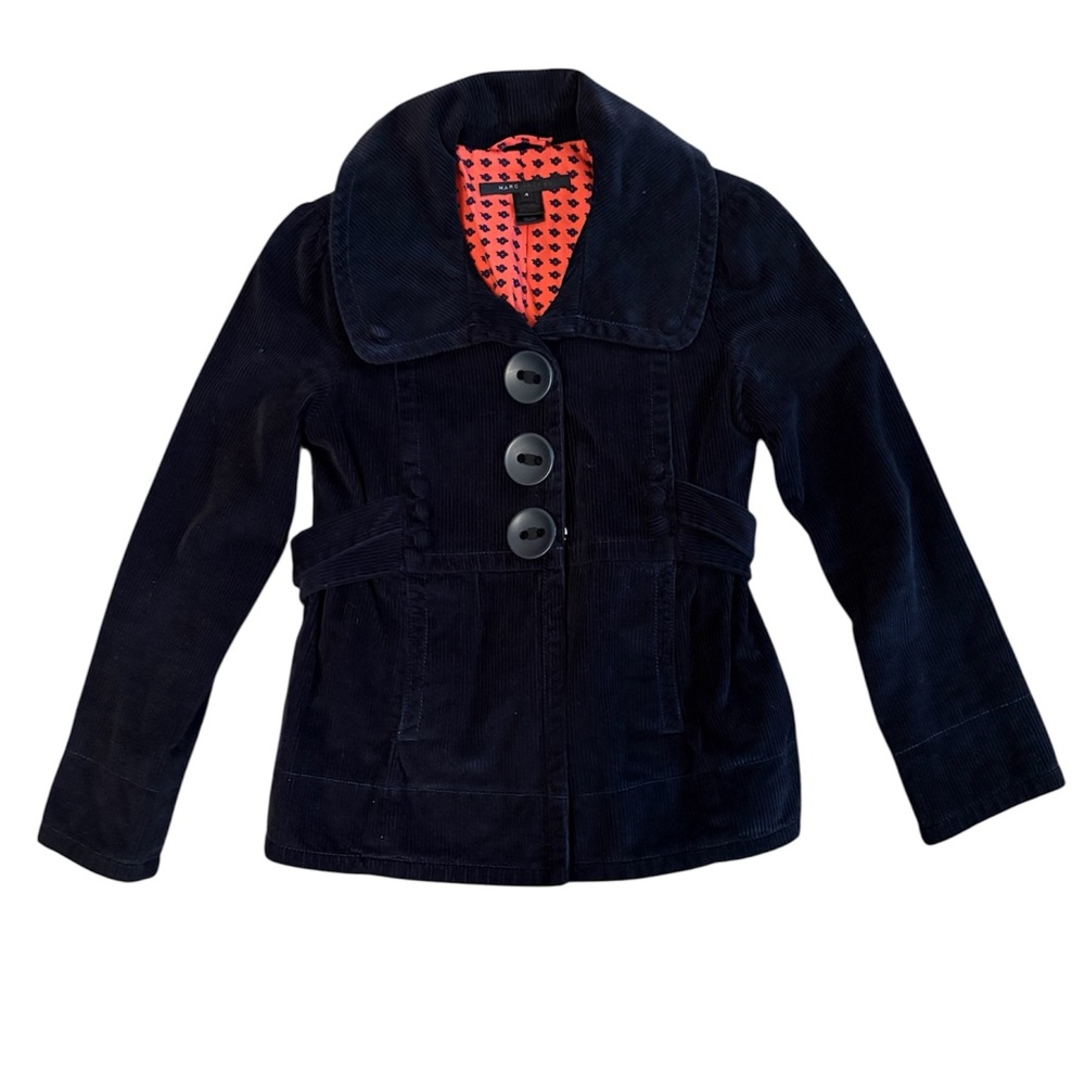 Marc Jacobs Black Corduroy Button-Front Blazer Jacket - Picture 2 of 5
